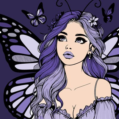 butterfly fairy realistic girl