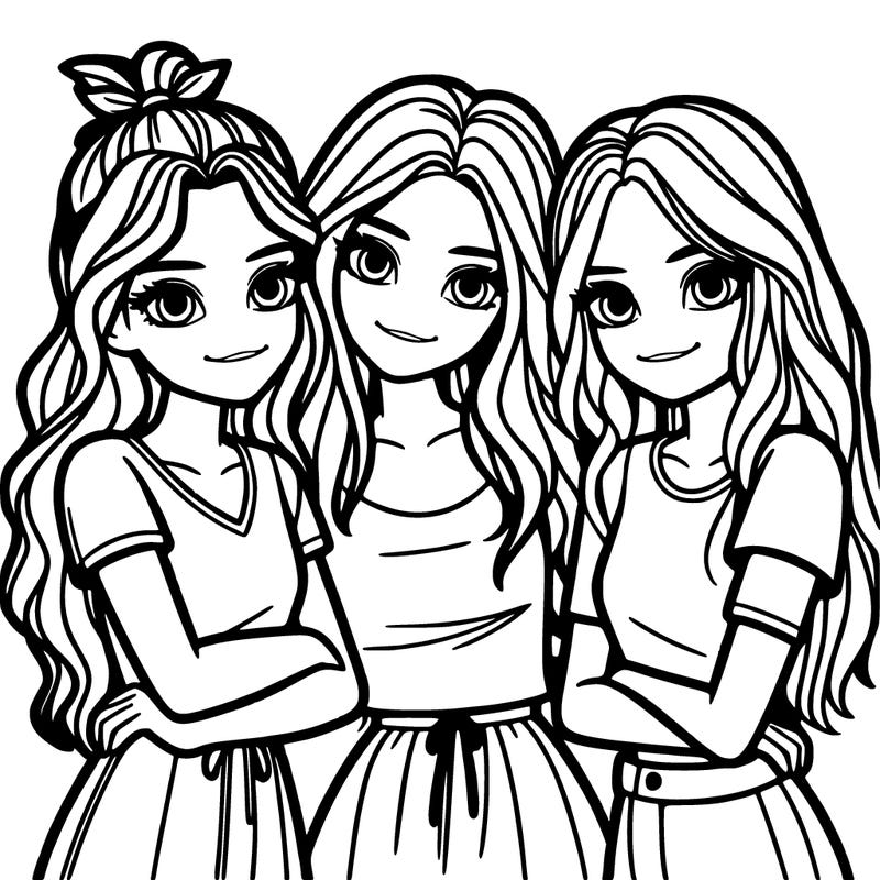 three girls together realistic