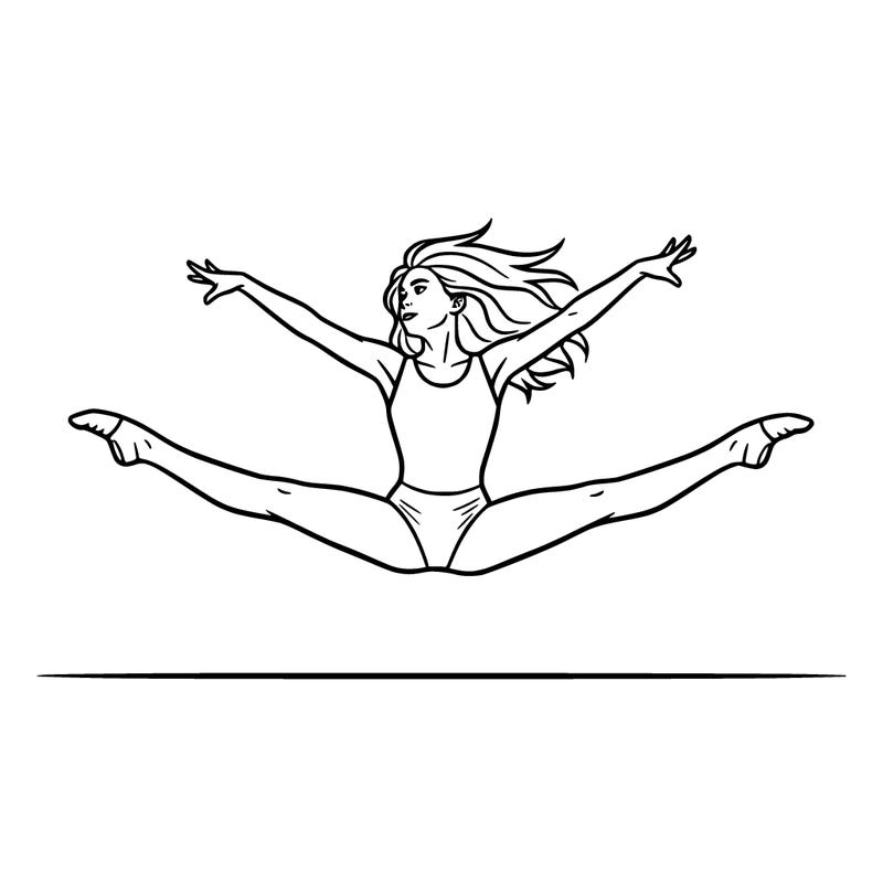 a girl in a split jump
