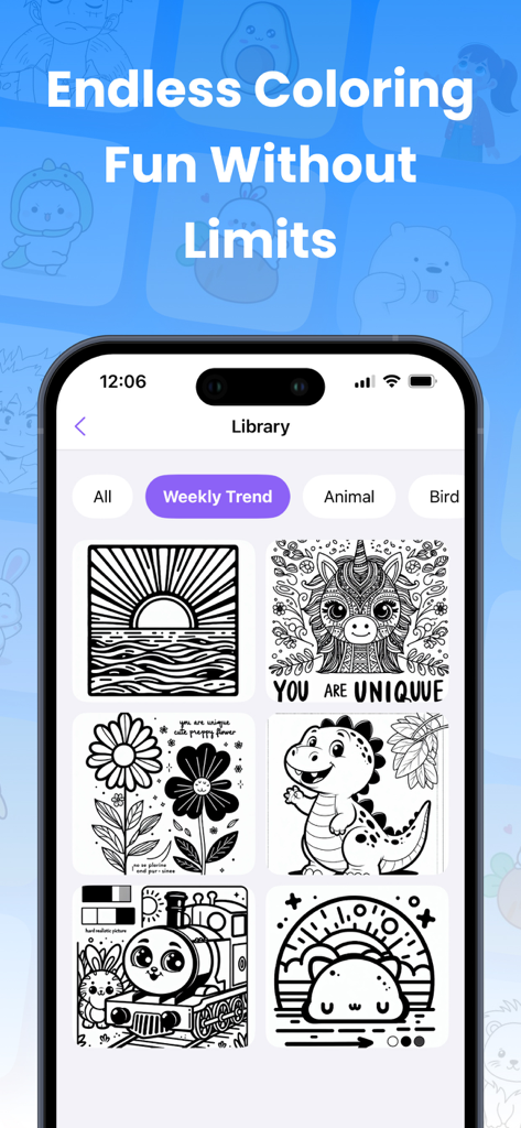 Coloring Pop – Photo Art Maker - A library of diverse coloring pages in Coloring Pop including animals and nature line art