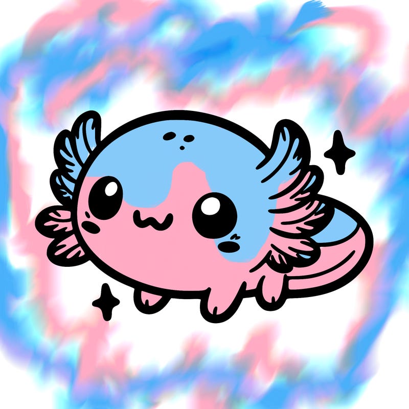cute easy baby axolotl