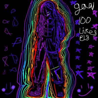 girl in baggy pants crop top and long hair