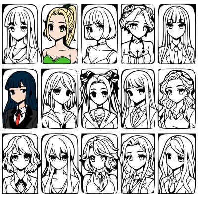 girls that look diffrent anime