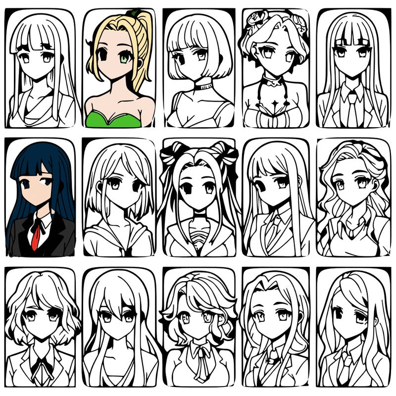 girls that look diffrent anime