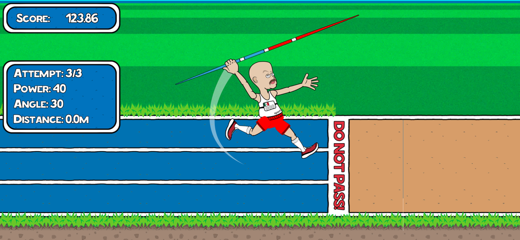 Ragdoll Sport - A cartoon character preparing to throw a javelin in the Ragdoll Sport mobile game