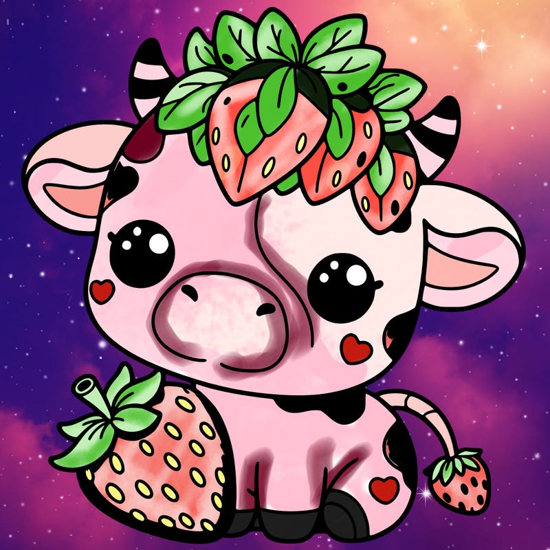 cute strawberry cow