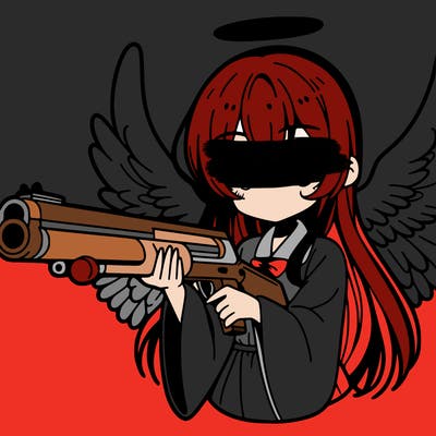manga angel with a shot gun