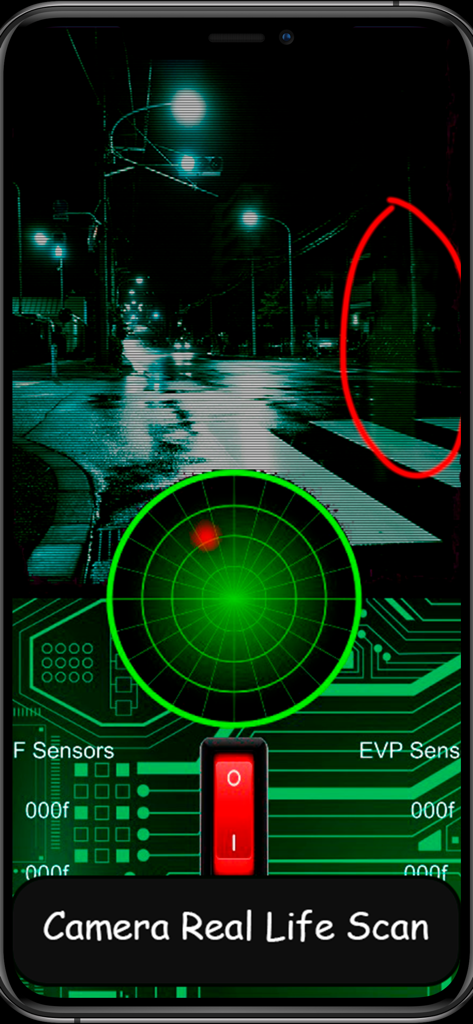 Ghost detector spirit hunter - Ghost detector app interface showing night vision camera scan and spirit radar