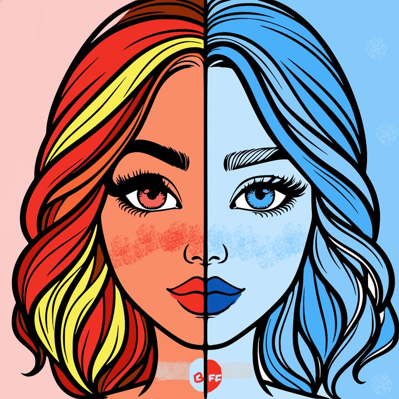 realistic girl split half