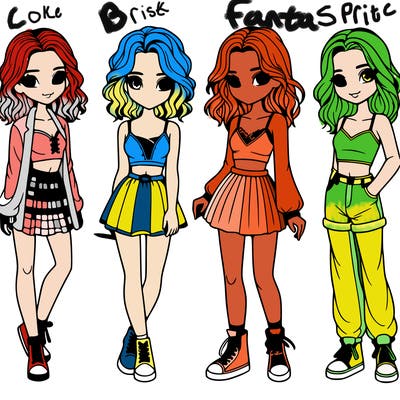 four realistic girls