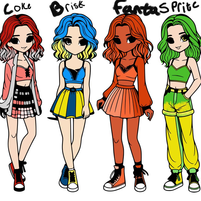 four realistic girls