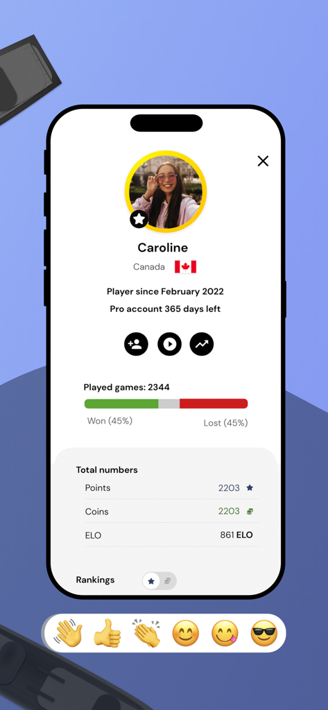 Warships Online - Detailed player profile screen in the Warships Online app showing games played win loss ratio and ELO ranking