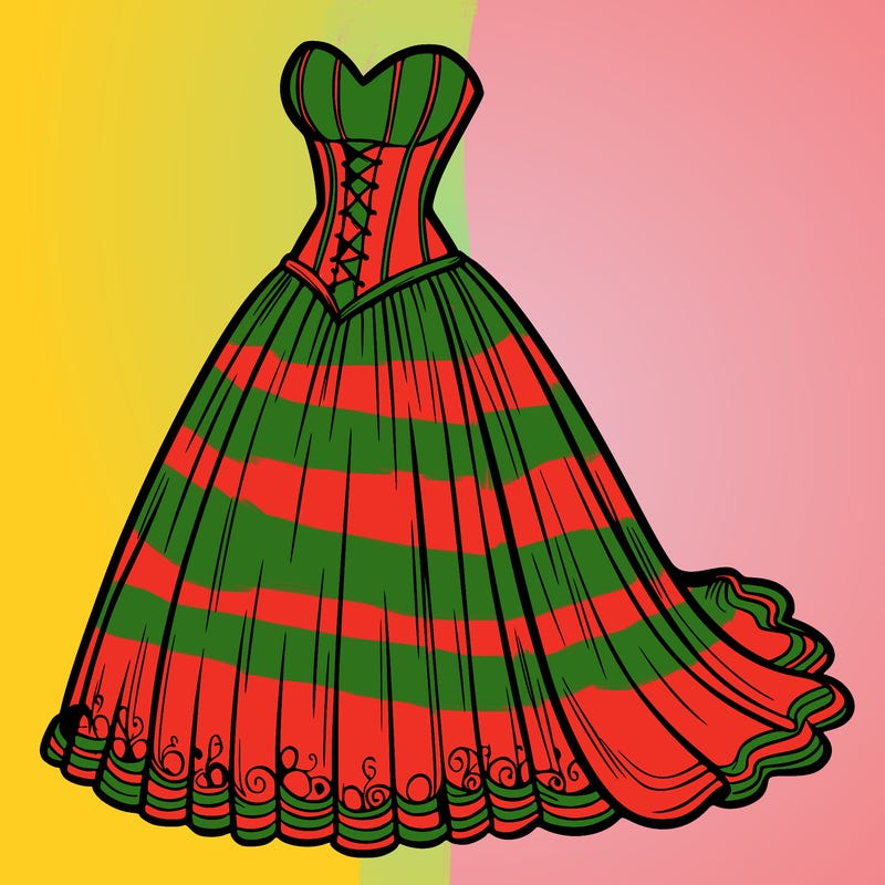 wedding dress-corset and a long and flowy skirt