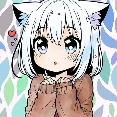 shy anime catgirl