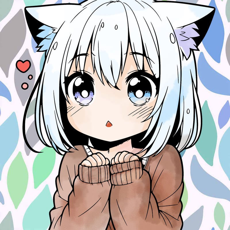 shy anime catgirl