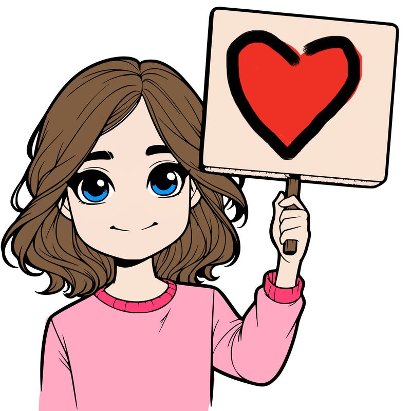 realistic girl holding up a sign