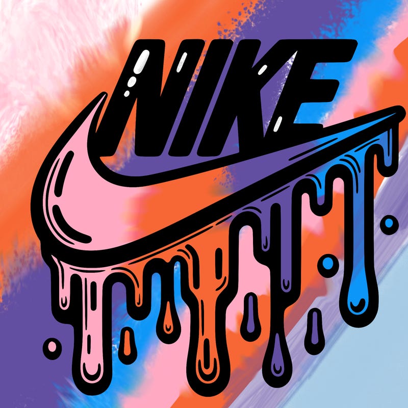 dripping nike logo
