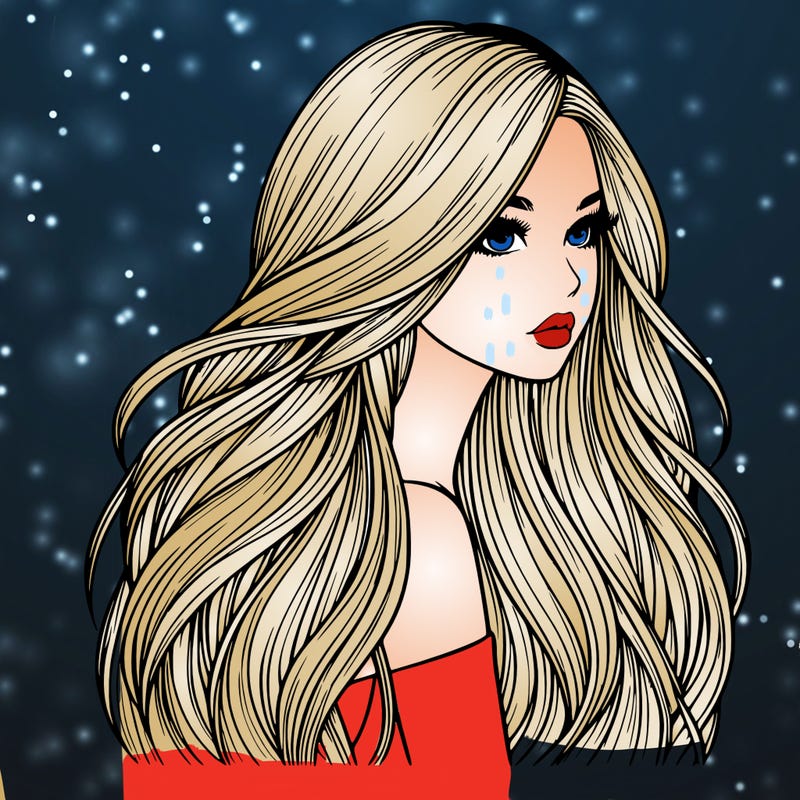 realistic girl with long realistic hair