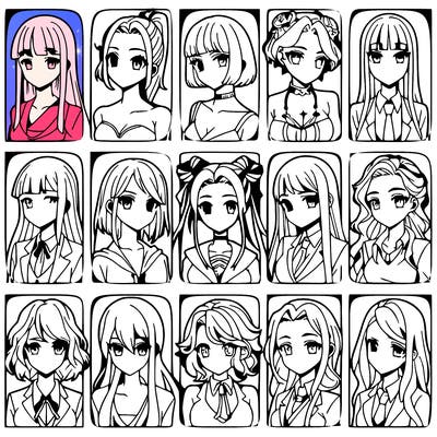 girls that look diffrent anime