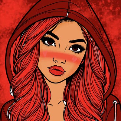 realistic beautiful girl with a hood on