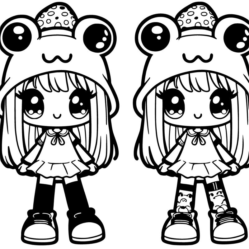 a girl wearing a frog hat and some frog socks