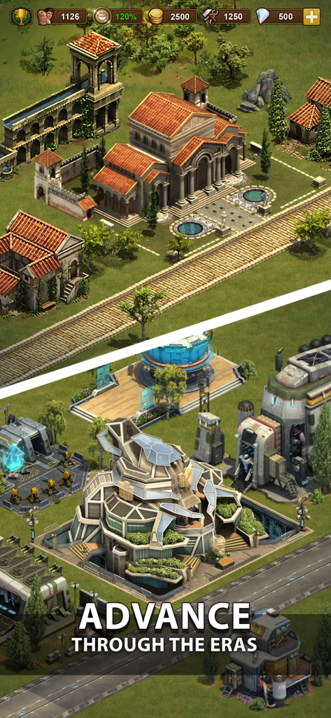Forge of Empires: Build a City - Un confronto di architetture cittadine che evolvono dall'era antica a un'era futuristica in Forge of Empires