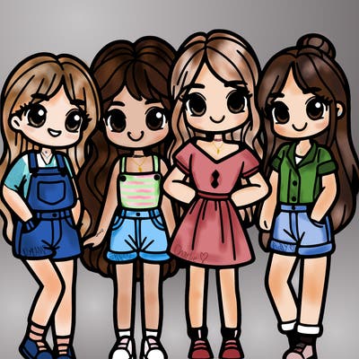 a group of four girls