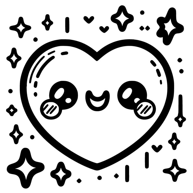 one color heart