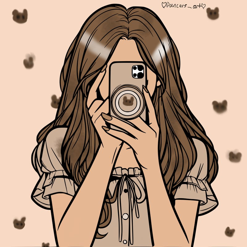 a realistic girl holding her phone taking pictures
