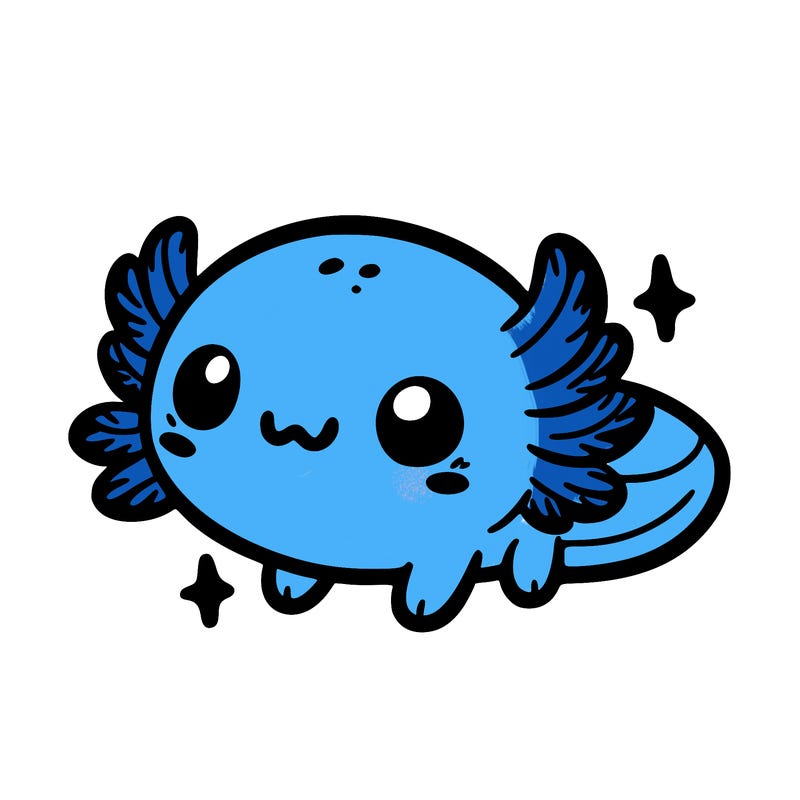 cute easy baby axolotl