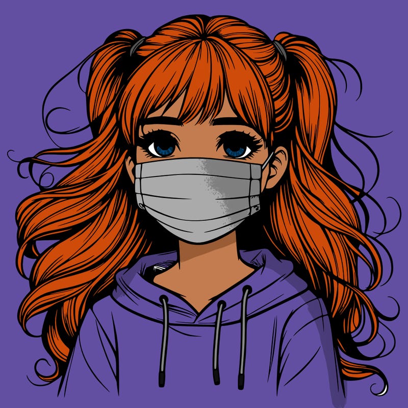 realistic girl with mask