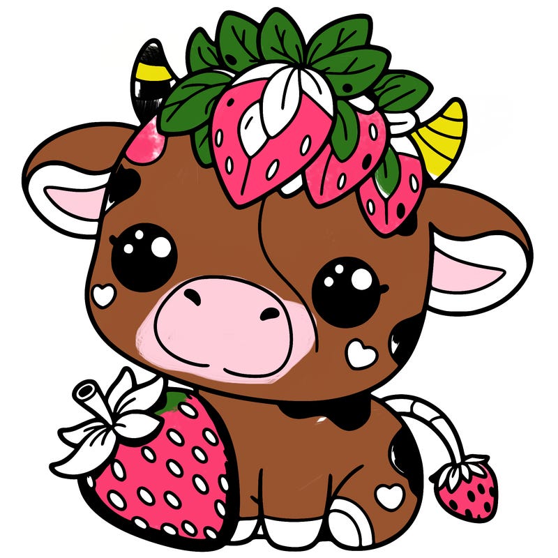 cute strawberry cow