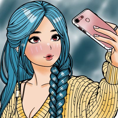 realistic girl, taking a selfie