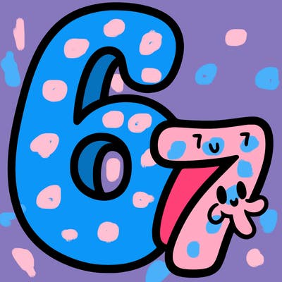 a number of a 6 and a seven