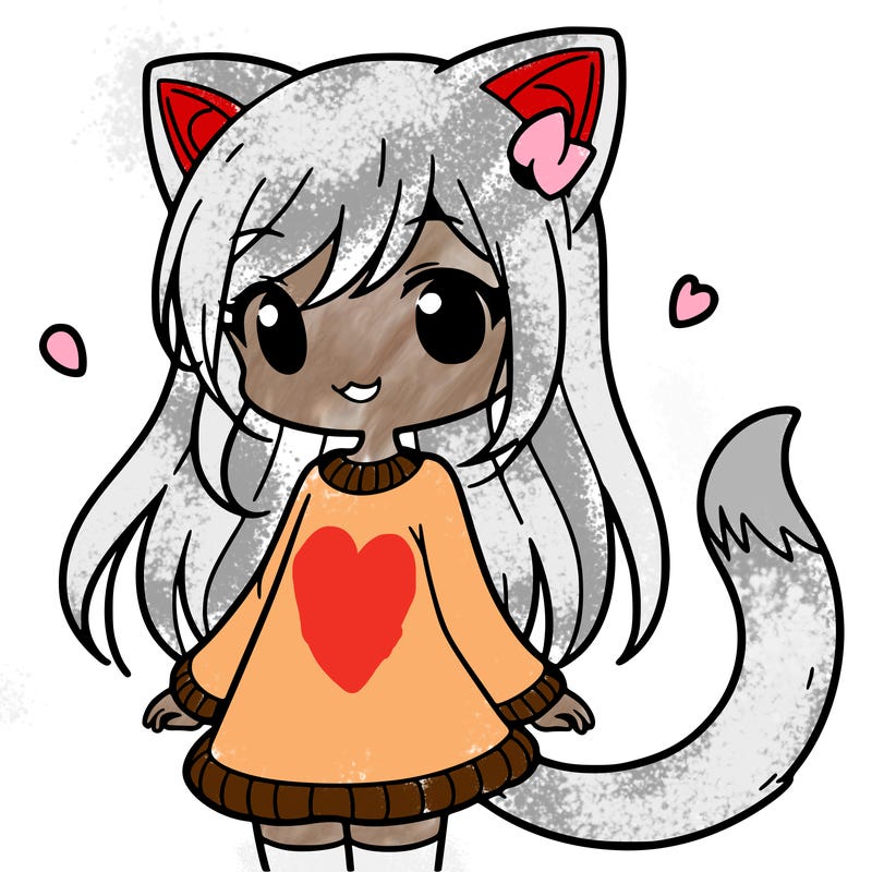 girl with cat ears and tail
