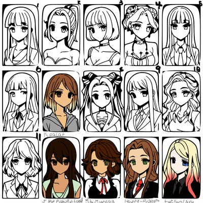 girls that look diffrent anime