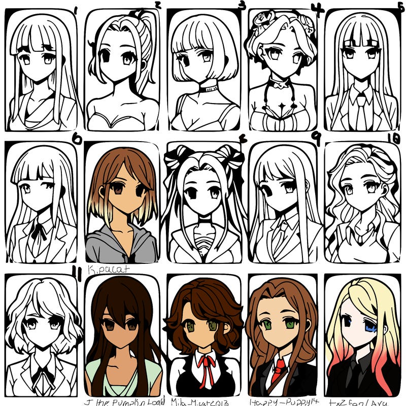 girls that look diffrent anime