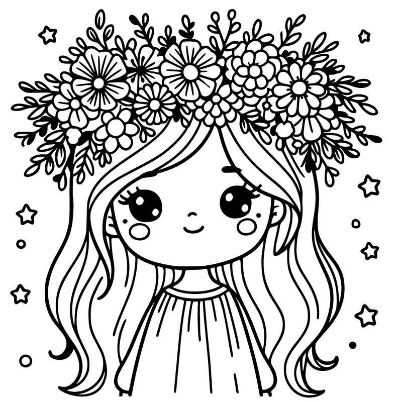 girl with flowers crown