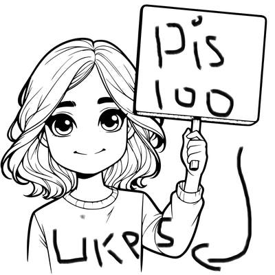 realistic girl holding up a sign