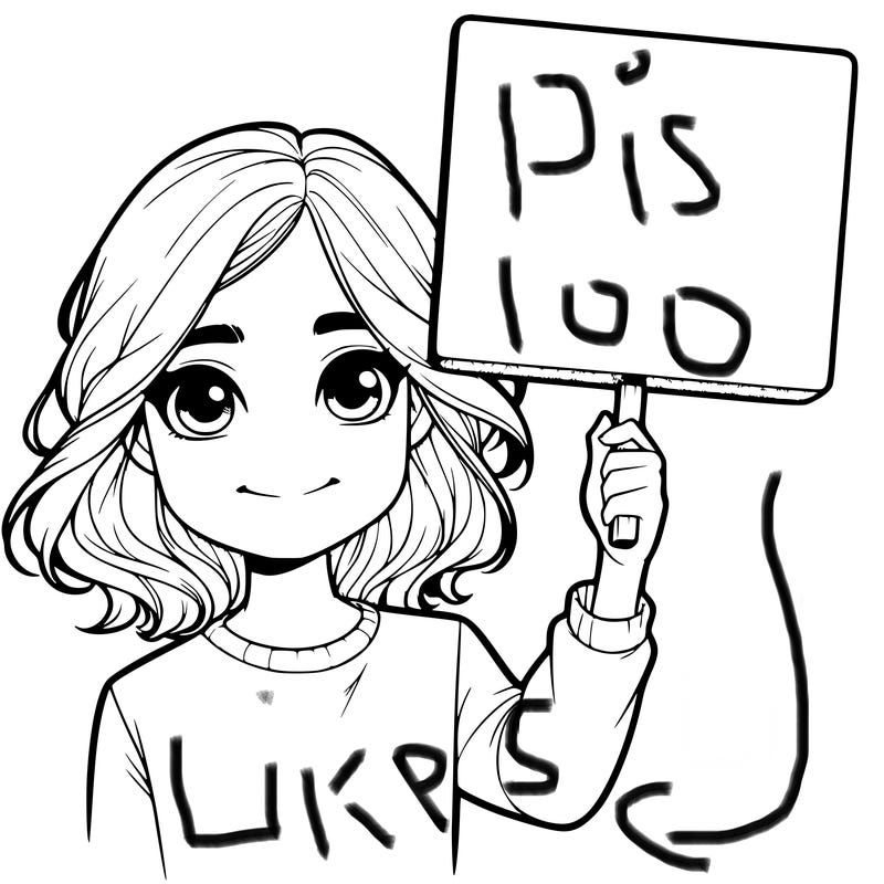 realistic girl holding up a sign