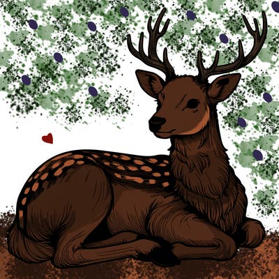 realistic deer with antlers