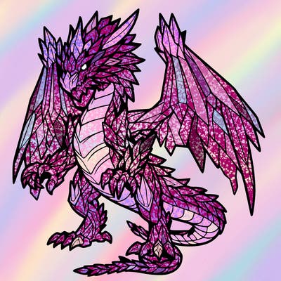 scary crystal dragon full body