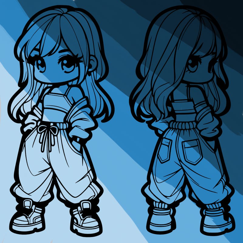 girl in crop top and baggy pants