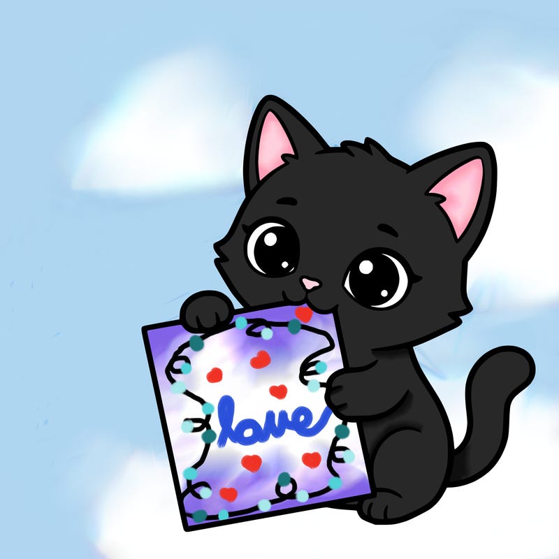 a small cat with a blank sheet of paper in its hand. the cat is sooooooo cute!