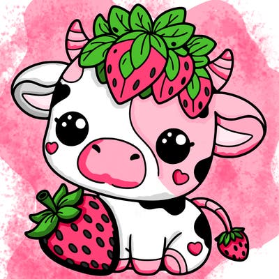 cute strawberry cow