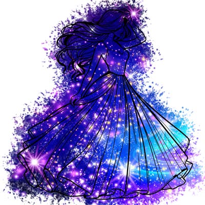 realistic woman with dress flowing in the wind