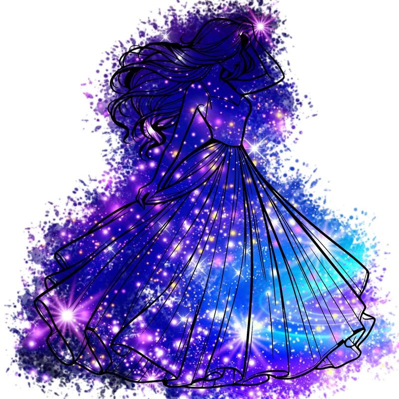 realistic woman with dress flowing in the wind