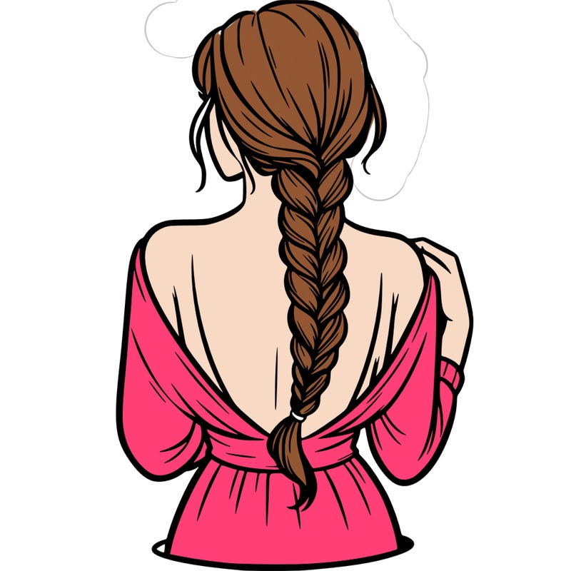 woman turning her back with a braid