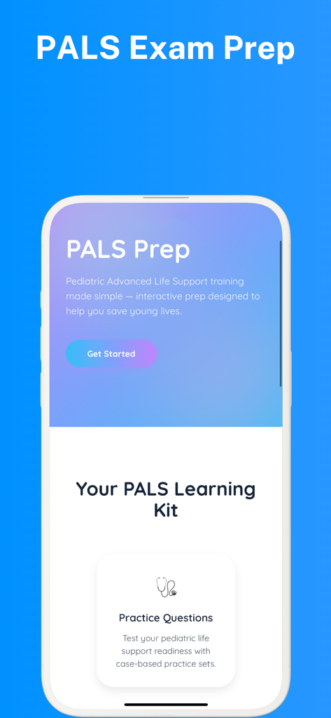 PALS Prep: Pedi Life Support - Schermata principale dell'app PALS Prep che mostra il kit di apprendimento per il supporto vitale pediatrico