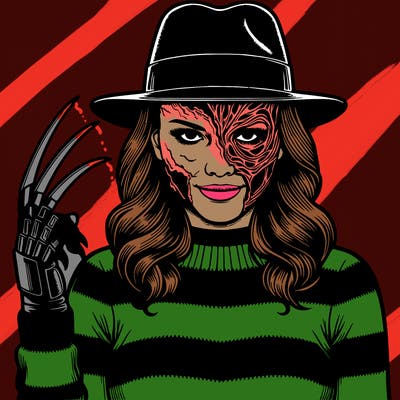 realistic  freddy krueger female creepy